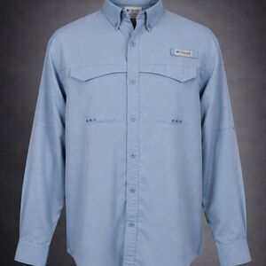 Columbia PFG Fishing Shirt Light Blue Vented Long Sleeve Men’s XL (No Tag).
